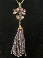PURPLE PENDANT WITH 30 inch chain