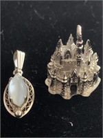 TWO PIECES STERLING PENDANT/CHARM LOT
