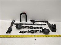assorted cast iron items