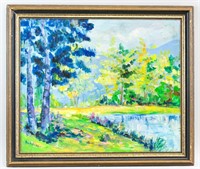 French Oil on Canvas Landscape Signed Kikoine