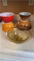 PYREX MIXING BOWLS, VINTAGE GOLD BOWL