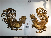 Vintage Brass Roosters