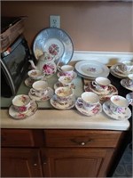 ROSE PATTERN TEA CUPS, SAUCERS, PLATES AND MORE
