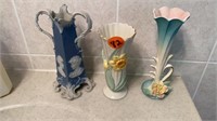 3 DELICATE VASES- LENOX,, NORCREST AND CAMEO