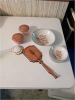 VINTAGE VANITY ITEMS, AND GLASS WARE
