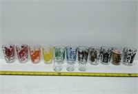 collectible glasses and milk bottle tops