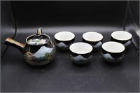 Vintage Japanese Scene Porcelain Tea Set