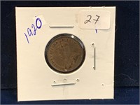 1920 small  Canadian one cent piece