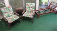 Patio set including (2) chairs, accent table and