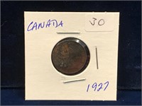1927 Canadian one cent piece