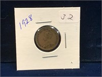 1928 Canadian one cent piece