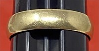 Sz.11 10K. Yellow Gold Band Ring 3.5 Grams