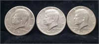 3 - 1971 Kennedy Half Dollars