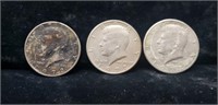 3 - 1972 Kennedy Half Dollars