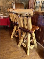 (2) Rustic Custom Cedar Wood Bar Stools