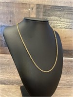 14k Gold Rope Chain Necklace weighs 7.04 grams