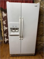 White Whirlpool Side by Side Refrigerator