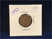 1933 Canadian one cent piece