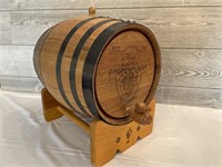 Wooden Barrel Wine Keg Dispenser on Stand