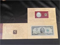 1993 US Mint  Thomas Jefferson Coin & Currency Set