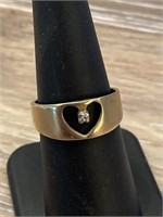 14k Gold Diamond Ring size 7 weighs 3.84 grams