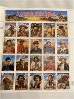USA Stamps Legends of the West Collection - Sheet