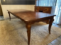 Country French Walnut Dining Table w 2 Leaves