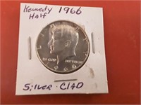 1966 KENNEDY SILVER CLAD HALF DOLLAR