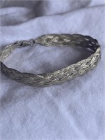 Sterling silver braided chain bracelet