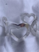 Sterling silver heart cuff bracelet