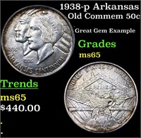 1938-p Arkansas Old Commem 50c Grades GEM Unc
