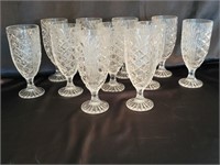 (11) Brilliantly Hand Cut Leaded Crystal Goblets