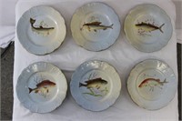 11pc Antique Limoges France Fish Plates