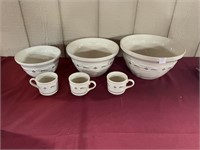 LONGABERGER MIXING BOWLS AND CUPS