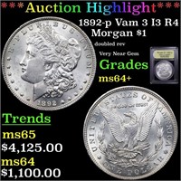 *Highlight* 1892-p Vam 3 I3 R4 Morgan $1 Graded Ch
