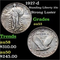 1927-d Standing Liberty 25c Grades Select AU