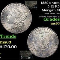 1889-s vam 5 I2 R5 Morgan $1 Grades Select Unc