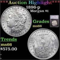 *Highlight* 1896-p Morgan $1 Graded ms66