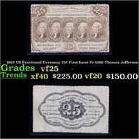 1862 US Fractional Currency 25¢ First Issue Fr-128