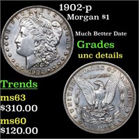 1902-p Morgan $1 Grades Unc Details