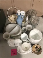 Milk Glass, Pyrex Coffee Pots, Horse Heads