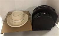 Ladies Felt Dress Hat, Decor Suitcases