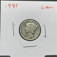 1941 MERCURY SILVER DIME