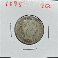 1895 BARBER SILVER QUARTER