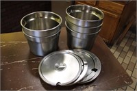 5 - Stainless Steel Pots w/ Lids