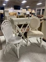 Wicker Chair, Upholstered Chair & Server