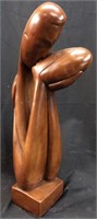 1960s HAND CARVED WOOD SCULPTURE, THE KISS