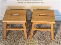 Pair of Solid Wood Stools