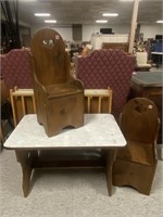 Child's Heart Cut-out Table & Chairs, Baby Crib
