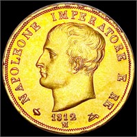 1812 Italian Gold 40 Lira UNCIRCULATED